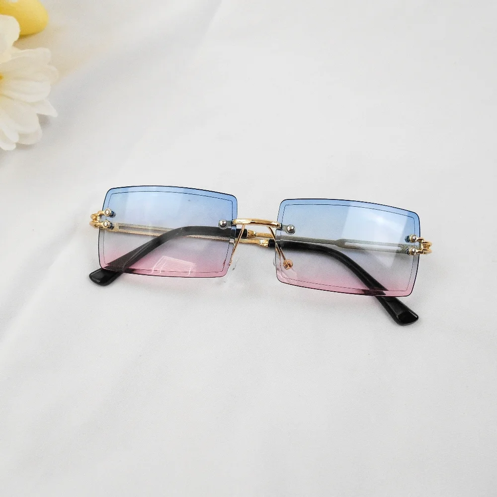 Gradient Rimless Sunglasses - Picture 2 of 8